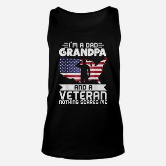 Dad Grandpa Veteran Nothing Scares Patriotic Veterans Day Unisex Tank Top | Crazezy AU