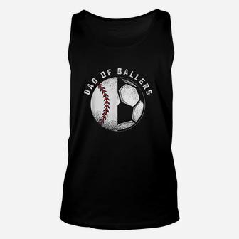 Dad Of Ballers Father Son Soccer Baseball Player Coach Gift Unisex Tank Top | Crazezy UK