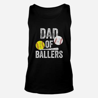 Dad Of Ballers Funny Baseball Softball Gift From Son Unisex Tank Top | Crazezy UK