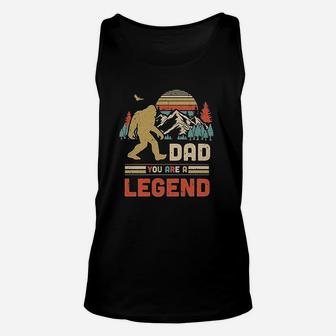 Dad You Are A Legend Walking Forest Bigfoot Fathers Day Unisex Tank Top | Crazezy