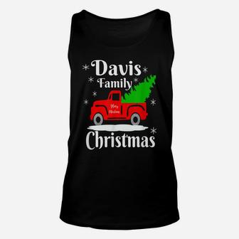 Davis Family Christmas Matching Family Shirts Old Red Truck Unisex Tank Top | Crazezy