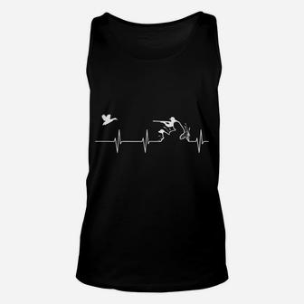 Duck Waterfowl Hunting Heartbeat Shirt Unisex Tank Top | Crazezy