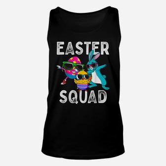 Easter Squad Dabbing Bunny Chick Egg Hunting Matching Family Unisex Tank Top | Crazezy CA