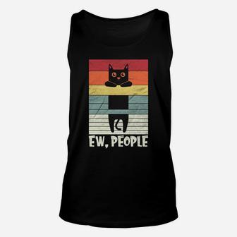 Ew People - Vintage Black Cat Unisex Tank Top | Crazezy