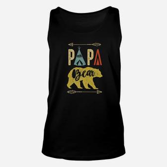 Fathers Day Gift For Camper Camping Lover Vintage Papa Bear Premium Unisex Tank Top | Crazezy AU