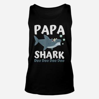 Fathers Day Gift From Wife Son Daughter Papa Shark Doo Doo Unisex Tank Top | Crazezy