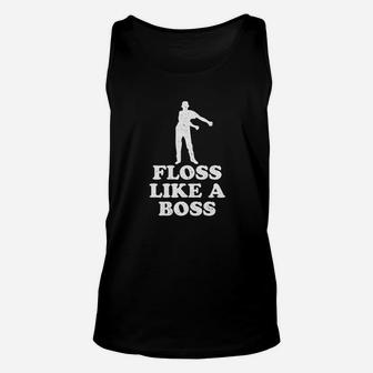 Floss Like A Boss Dance Silhouette Funny Graphic Unisex Tank Top | Crazezy AU