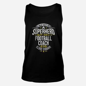 Football Coach Gift Idea Superhero Football Unisex Tank Top | Crazezy