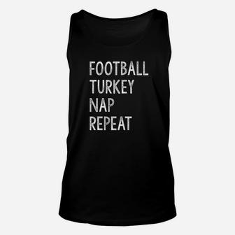 Football Turkey Nap Repeat Thanksgiving Unisex Tank Top | Crazezy