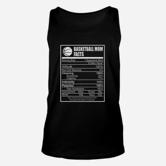 Funny Basketball Mom Nutrition Facts Proud Parent Unisex Tank Top | Crazezy