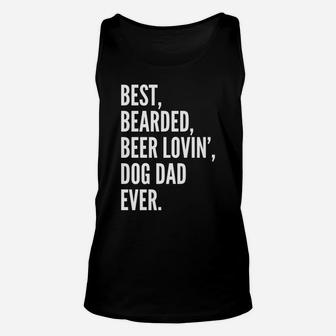 Funny Bearded Dad | Beer Lover Dog Owner Gift Tee Unisex Tank Top | Crazezy
