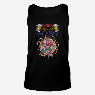 Funny Drinking Travelling Party Gift Drink Around The World Unisex Tank Top | Crazezy AU