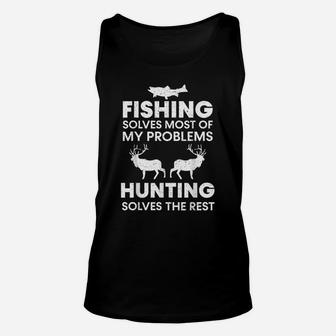 Funny Fishing And Hunting Gift Christmas Humor Hunter Cool Unisex Tank Top | Crazezy CA