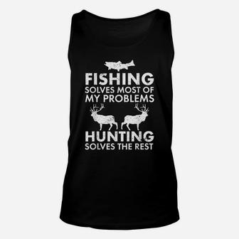 Funny Fishing And Hunting Gift Christmas Humor Hunter Cool Unisex Tank Top | Crazezy UK
