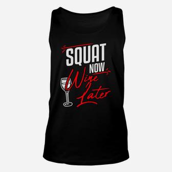 Funny Fitness Gym Squat Wine Lovers Weightlifting Women Gift Unisex Tank Top | Crazezy AU