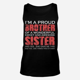 Funny Gift For Brother From Awesome Sister Birthday Unisex Tank Top | Crazezy AU