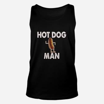 Funny Hot Dog Man, Hot Dog, Cookout, Dancing Hot Dog T Shirt Unisex Tank Top | Crazezy