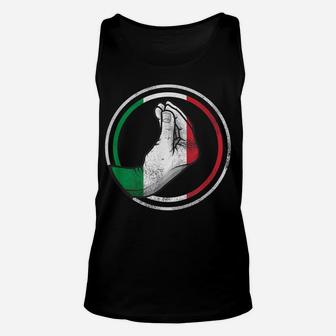 Funny Italy Hand Gesture Italian Flag Unisex Tank Top | Crazezy
