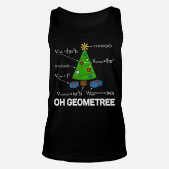 Funny Math Geometry Christmas Tree Geometree Teacher Shirt Unisex Tank Top | Crazezy CA