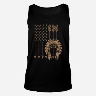 Funny Native American Flag Gift Cool Usa Tribe Patriotic Unisex Tank Top | Crazezy