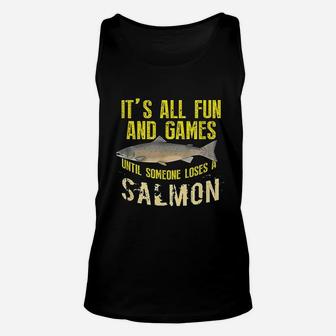 Funny Salmon Fishing Freshwater Saltwater Fish Gift Unisex Tank Top | Crazezy CA