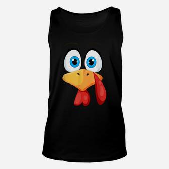 Funny Thanksgiving Shirts Turkey Face Costume Unisex Tank Top | Crazezy