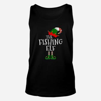 Funny The Fishing Elf Matching Family Group Gift Christmas Unisex Tank Top | Crazezy