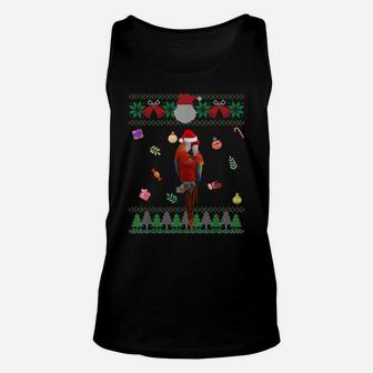 Funny Ugly Sweater Christmas Animals Santa Parrot Lover Unisex Tank Top | Crazezy DE