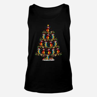 Funny Xmas Lighting Santa Parrot Christmas Tree Unisex Tank Top | Crazezy