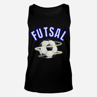 Futsal 2019 Soccer With Futsal Ball Blue And White Graphic Unisex Tank Top | Crazezy DE