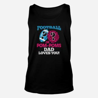 Gender Reveal Shirt For Dad Football Cheerleader Unisex Tank Top | Crazezy