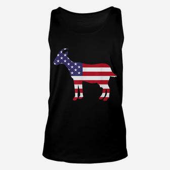 Goat American Flag Shirt Funny 4Th Of July USA America Unisex Tank Top | Crazezy