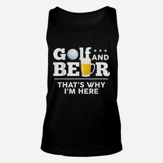 Golf And Beer Joke Dad Funny Fathers Day Drinking Birthday Unisex Tank Top | Crazezy AU