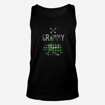 Grammy Bear Green Buffalo Plaid Family Xmas Camping Unisex Tank Top | Crazezy
