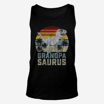 Grandpasaurus T Rex Dinosaur Grandpa Saurus Family Matching Unisex Tank Top | Crazezy DE