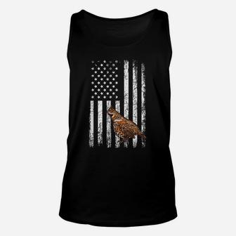 Grouse American Flag, Bird Hunting Grouse Unisex Tank Top | Crazezy