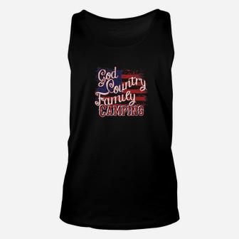 Grunge Camping Patriotic Us Flag God Country Family Novelty Premium Unisex Tank Top | Crazezy CA