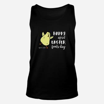Happy April Easter Fools Day Funny Dancing Chick Unisex Tank Top | Crazezy