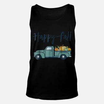 Happy Fall Vintage Pumpkin Truck Unisex Tank Top | Crazezy DE