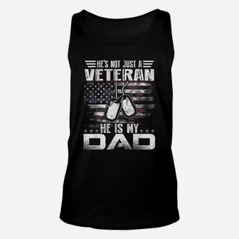 He Is My Veteran Dad American Flag Veterans Day Gift Unisex Tank Top | Crazezy