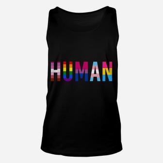 Human Lgbt Flag Gay Pride Month Transgender Rainbow Lesbian Sweatshirt Unisex Tank Top | Crazezy UK