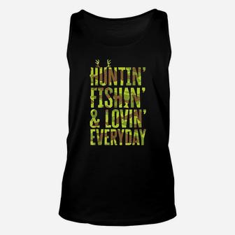 Hunting Fishing Loving Every Day For Dad, Fathers Day Camo Unisex Tank Top | Crazezy