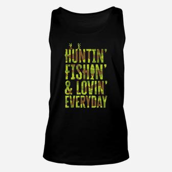Hunting Fishing Loving Every Day For Dad, Fathers Day Camo Unisex Tank Top | Crazezy DE