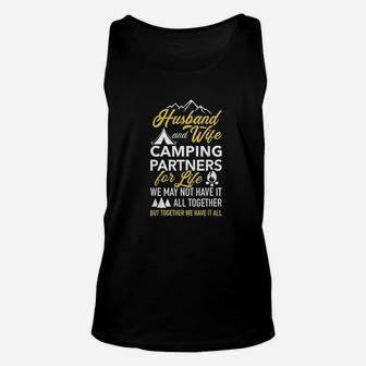 Husband And Wife Camping Partners For Life Unisex Tank Top | Crazezy AU