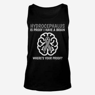 Hydrocephalus Awareness Brain Disease Related Funny Ribbon Unisex Tank Top | Crazezy