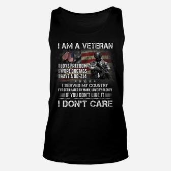 I Am A Veteran I Love Freedom My Country Funny Veteran Gift Unisex Tank Top | Crazezy