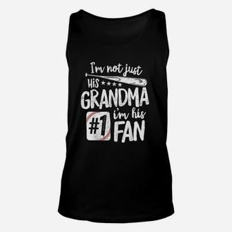 I Am Not Just His Grandma I Am His 1 Fan Baseball Grandma Unisex Tank Top | Crazezy CA