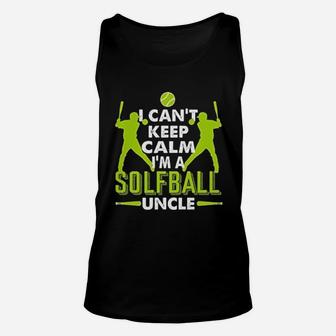 I Cant Keep Calm Im A Softball Uncle Unisex Tank Top | Crazezy DE