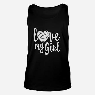 I Love My Girls Mom Volleyball Cute Volleyball Mom Unisex Tank Top | Crazezy