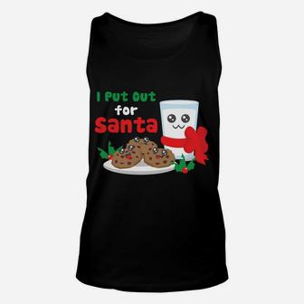 I Put Out For Santa Claus Cookie Milk Ugly Christmas Sweater Unisex Tank Top | Crazezy